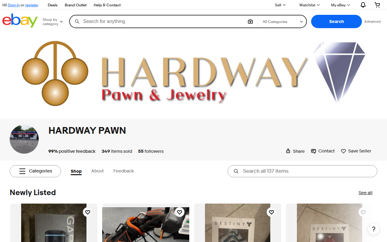 Hardway Pawn & Jewelry website preview