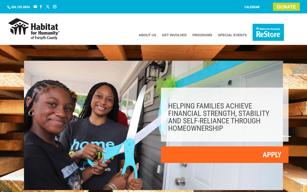 Habitat for Humanity of Forsyth County - Lewisville ReStore website preview