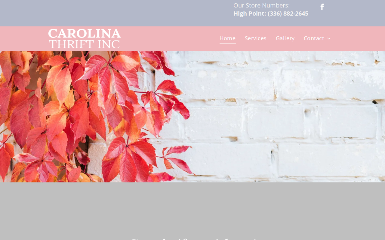 Carolina Thrift Store website preview