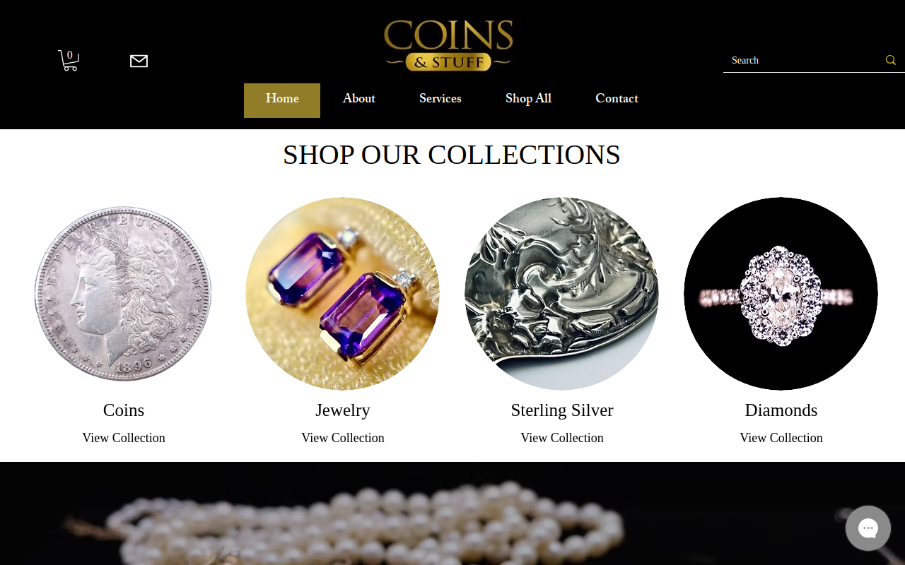 Coins & Stuff website preview