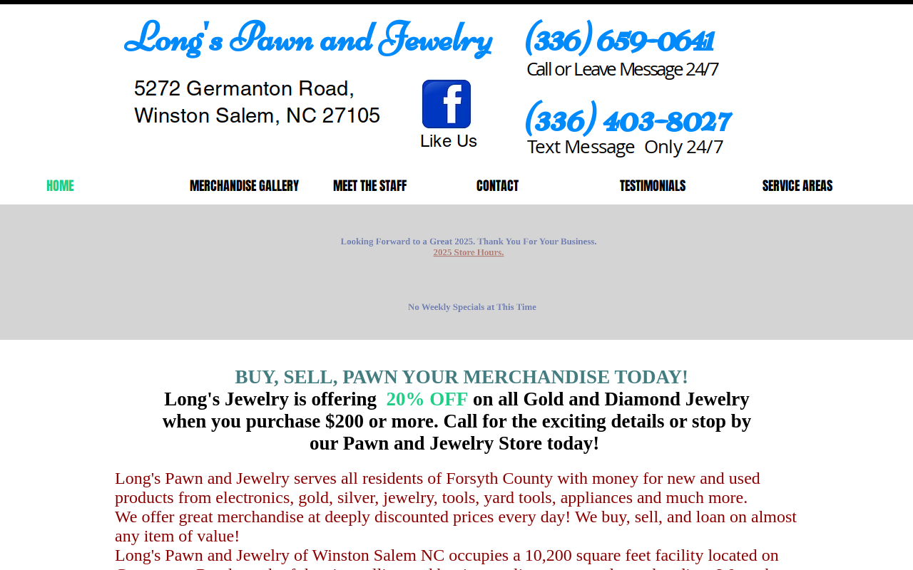 Long's Pawn and Jewelry website preview