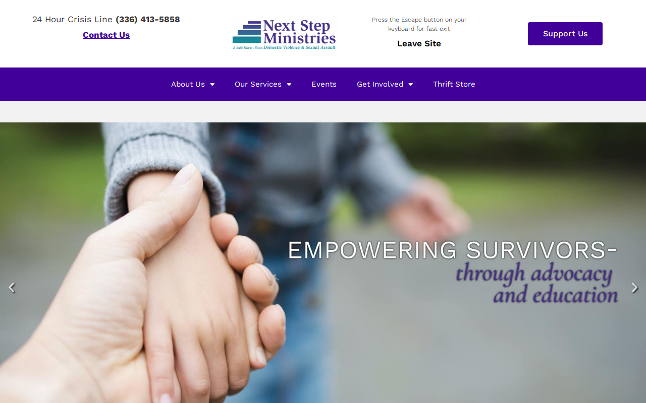 Next Step Ministries Thrift Store website preview