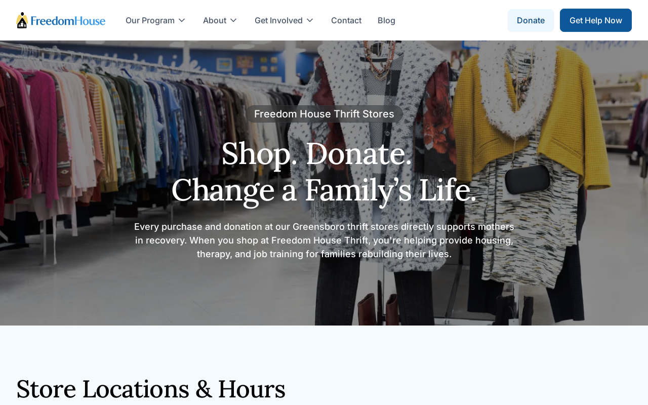 Freedom House Thrift - South Battleground Store website preview