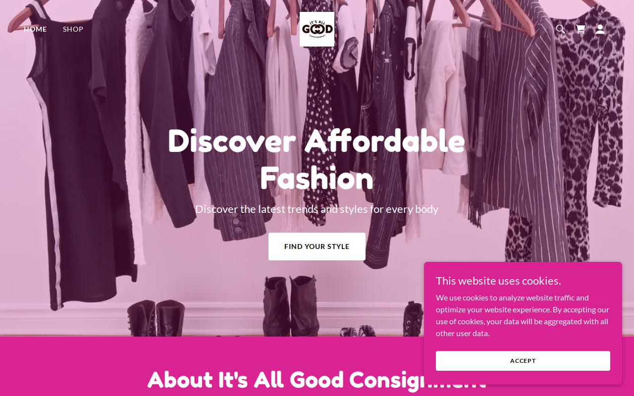 It's All Good Consignment website preview
