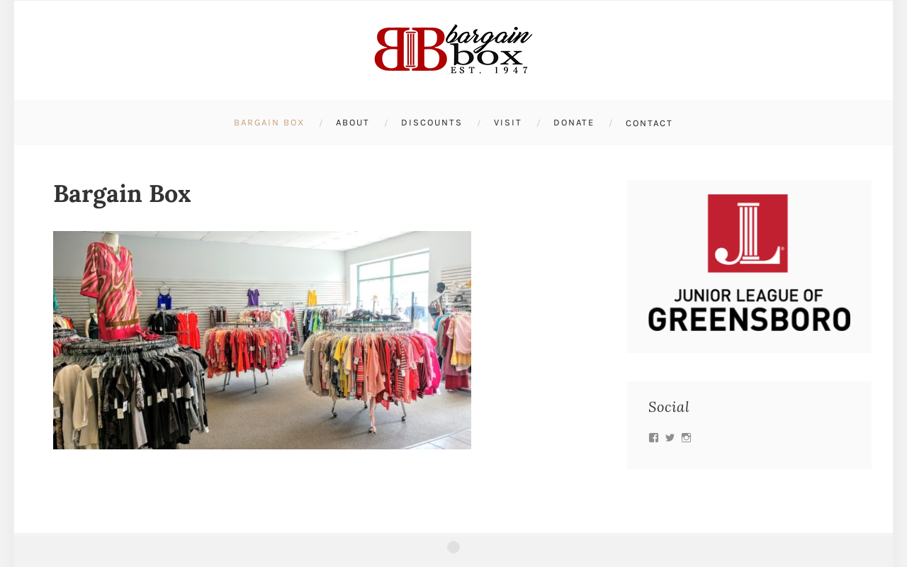 Bargain Box Of Junior League website preview