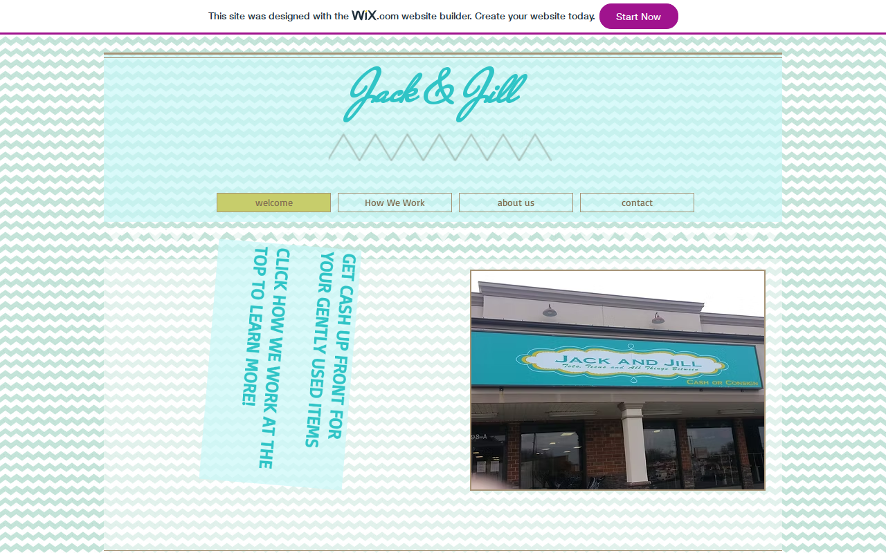 Jack and Jill Cash and Consign website preview