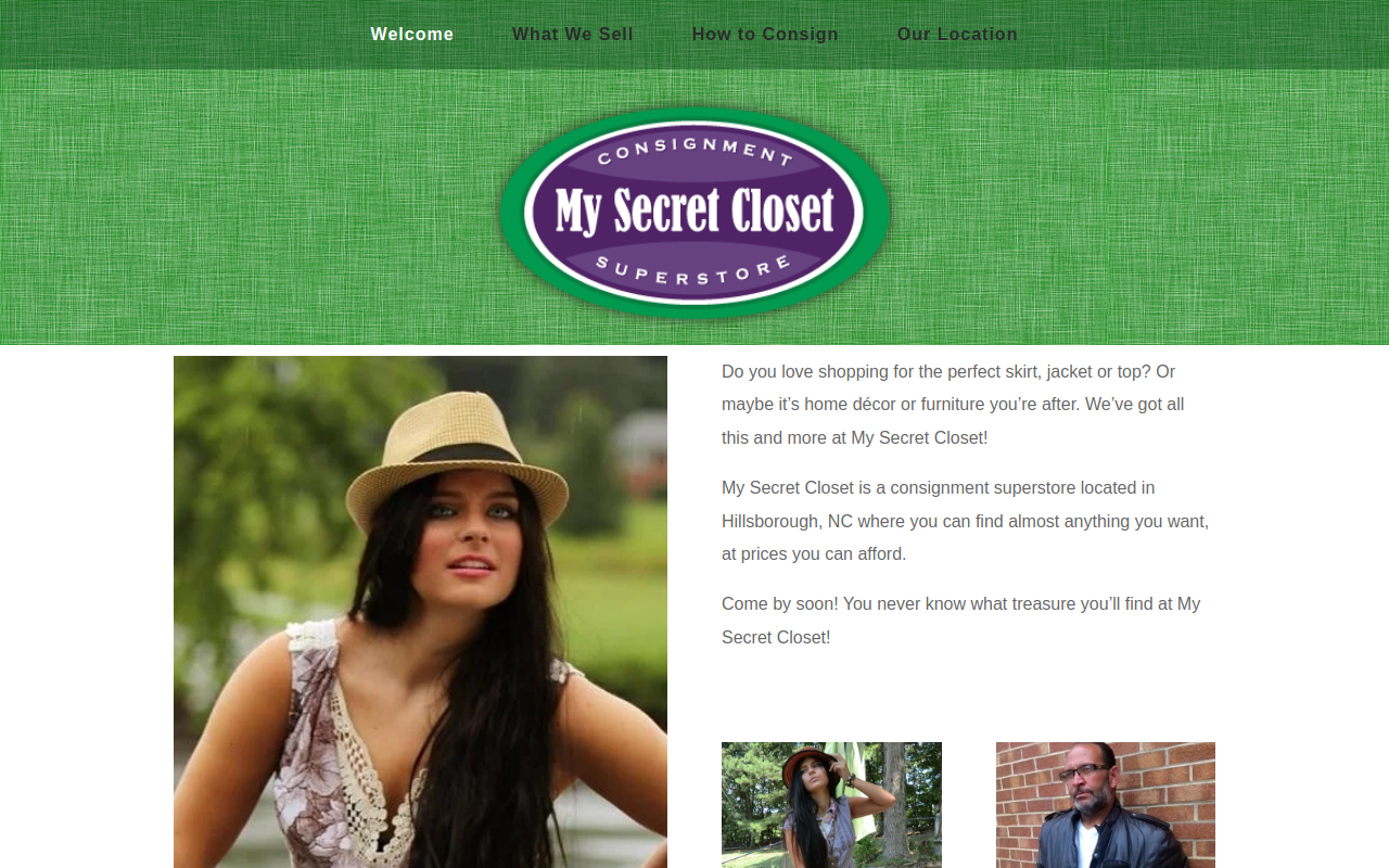 My Secret Closet - Mebane website preview