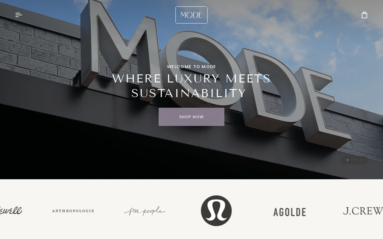 MODE Consignment Boutique website preview