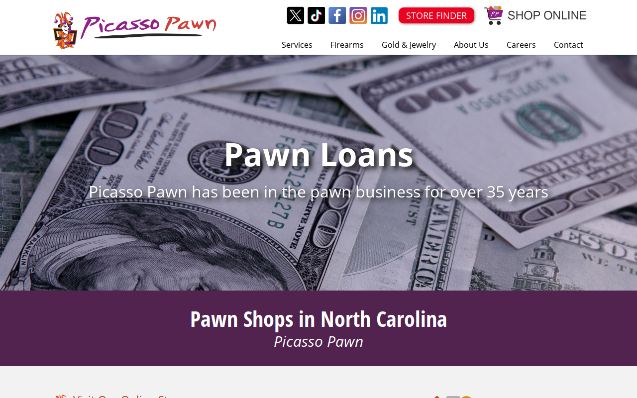 Pat's Pawn Shop (A Picasso Company) website preview