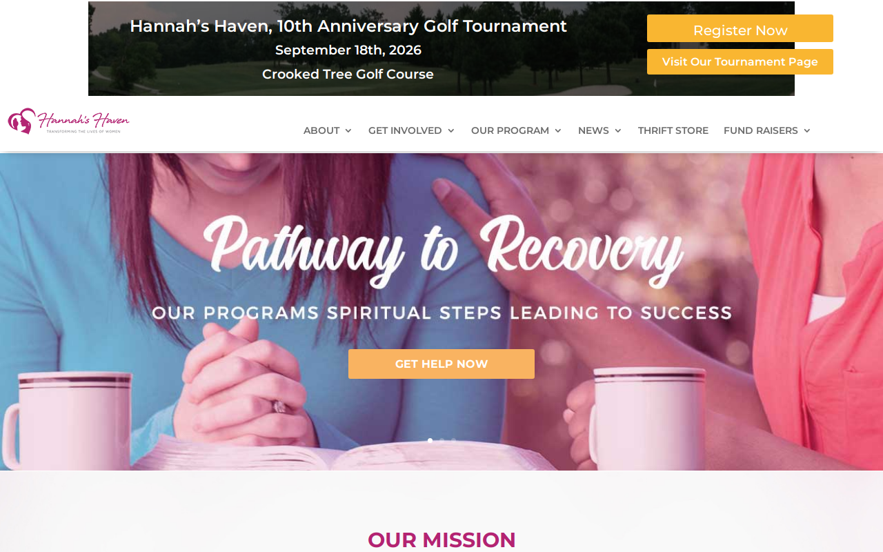 Hannah's Bridge Thrift Boutique website preview