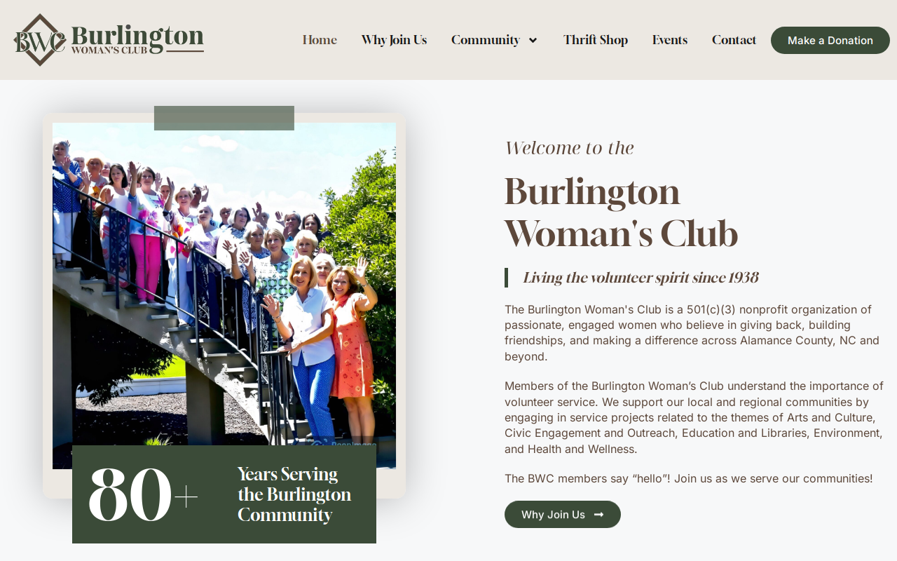 Burlington Woman's Club Thrift Shop website preview