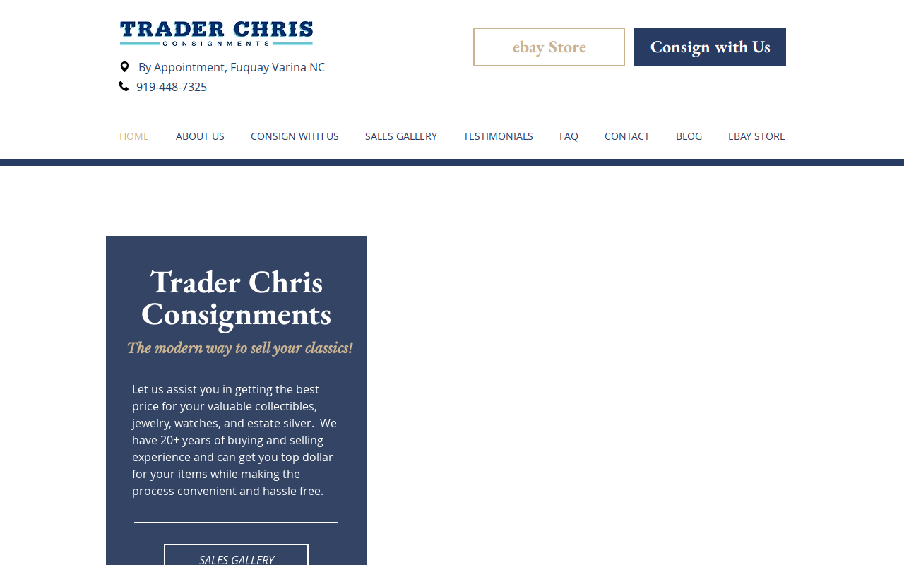 Trader Chris Consignments, Inc. website preview