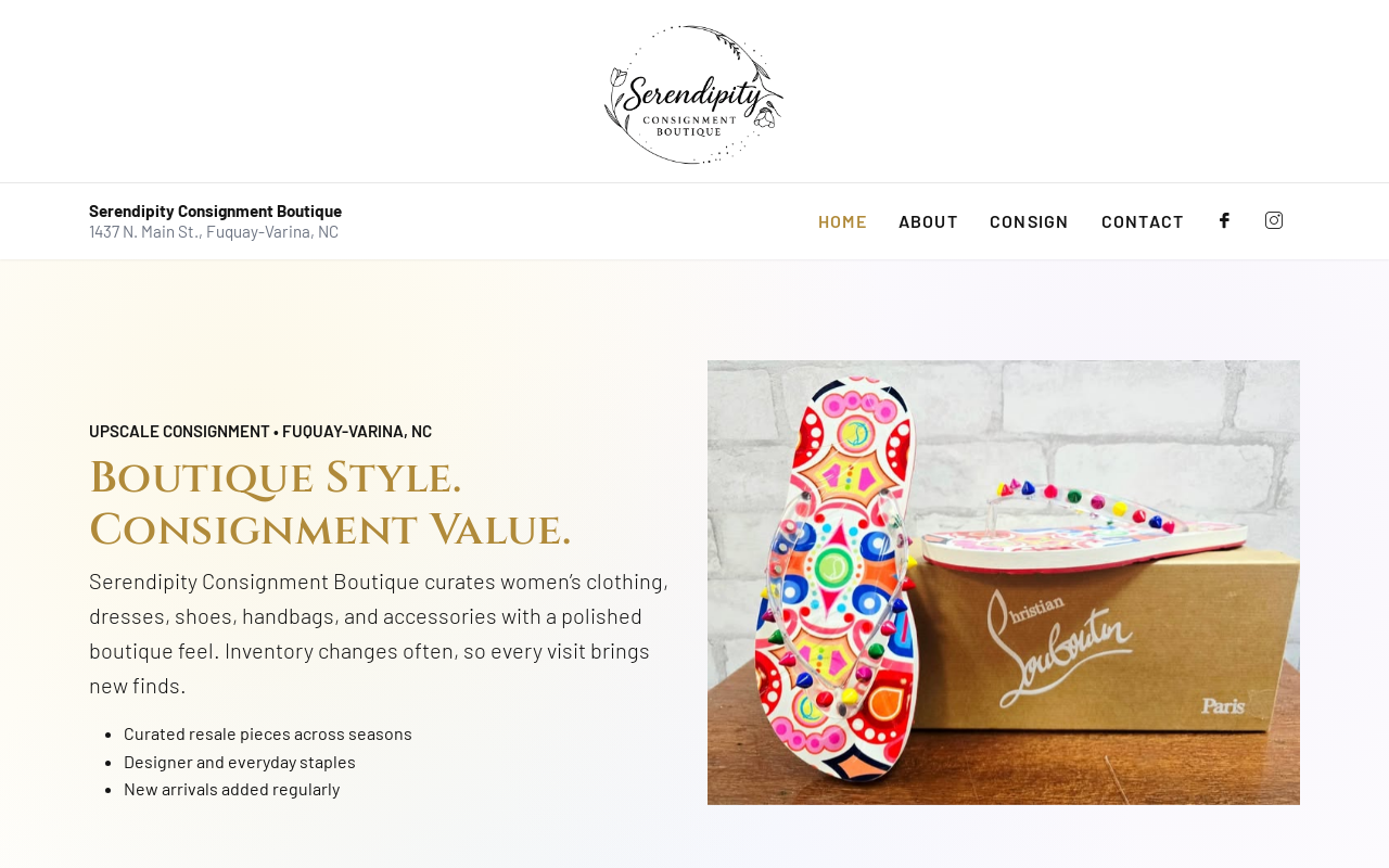 Serendipity Consignment Boutique website preview