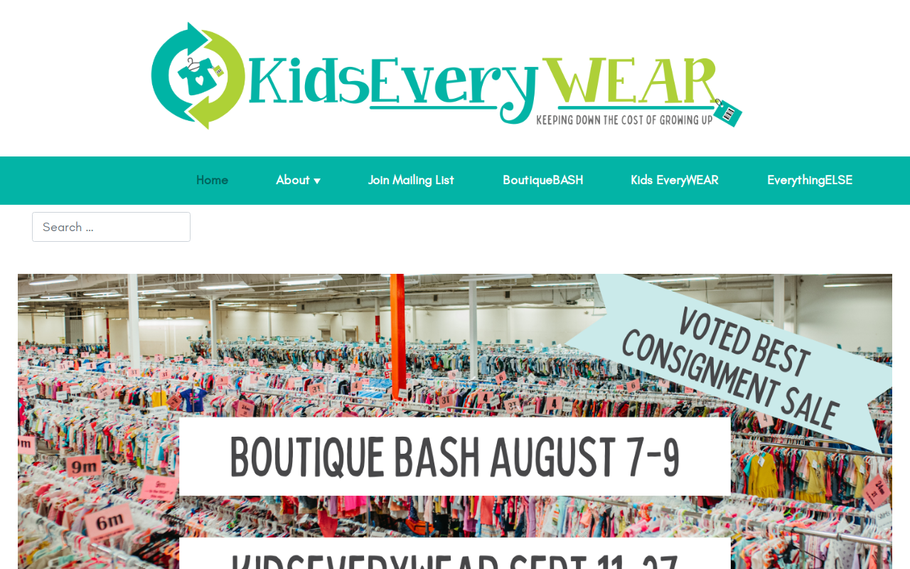 Kids EveryWear Consignment Sale website preview