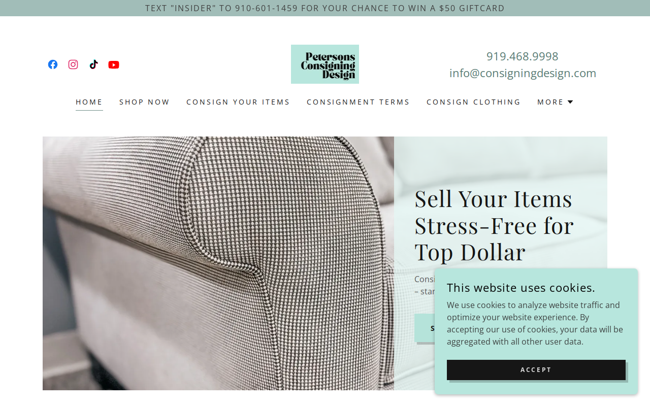 Petersons' Consigning Design website preview