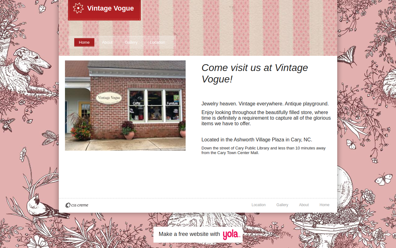 Vintage Vogue website preview