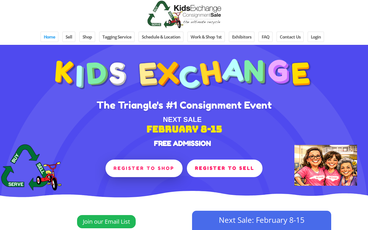 Kids Exchange Consignment Sale website preview