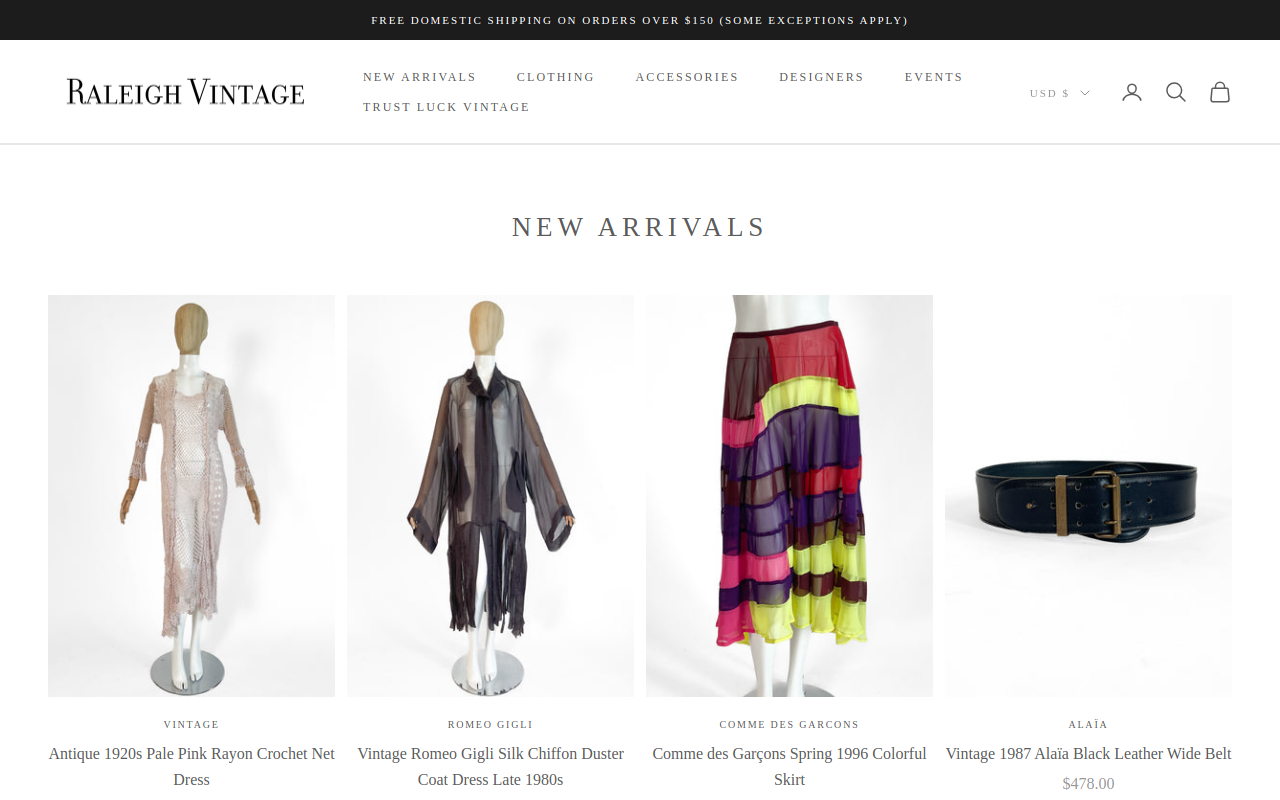 Raleigh Vintage website preview