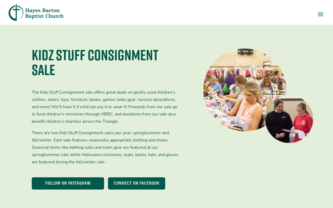 Kidz Stuff Consignment Sale website preview