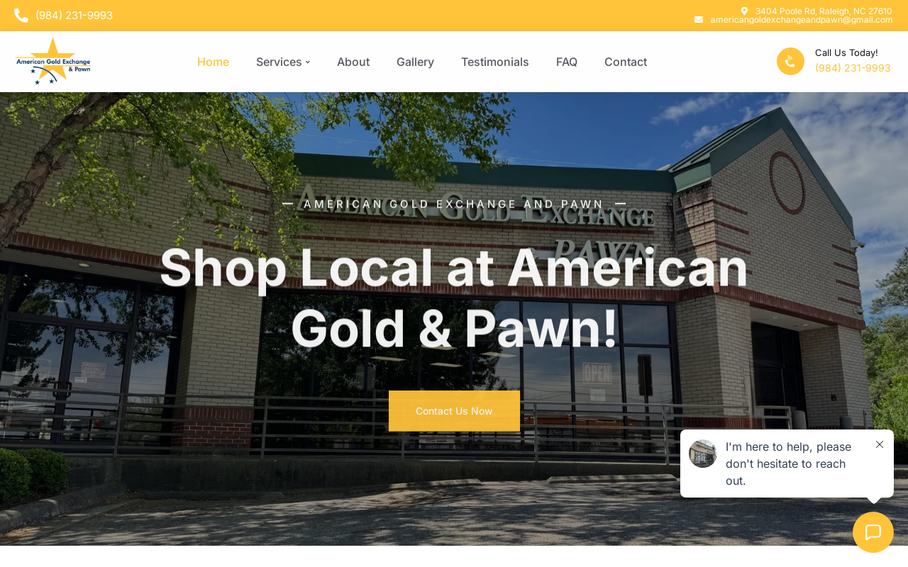 American Gold Exchange and Pawn website preview