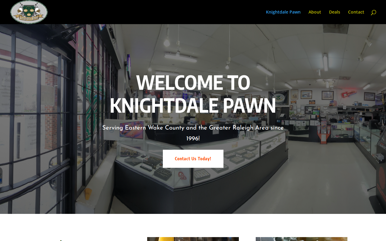 Knightdale Pawn website preview