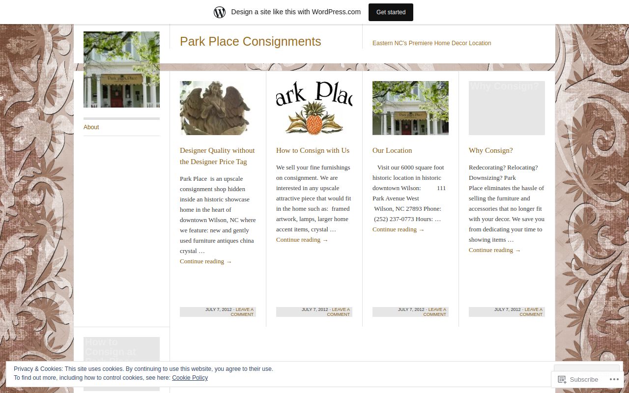 Park Place Consignments website preview
