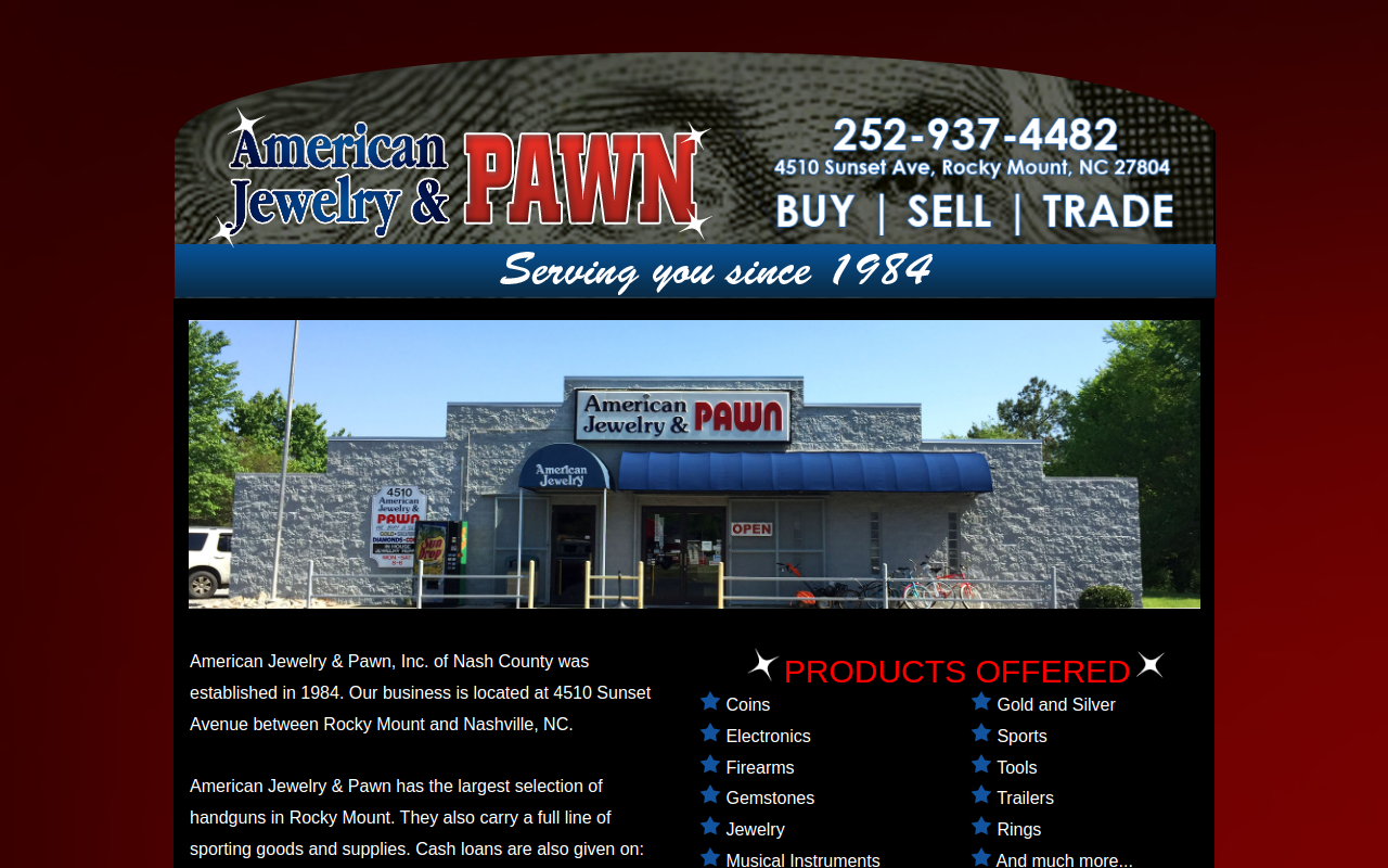 American Jewelry & Pawn website preview