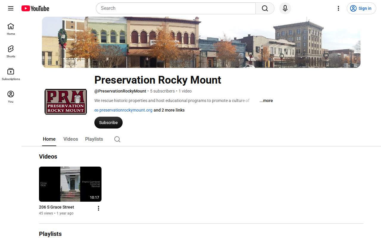 Preservation Rocky Mount website preview