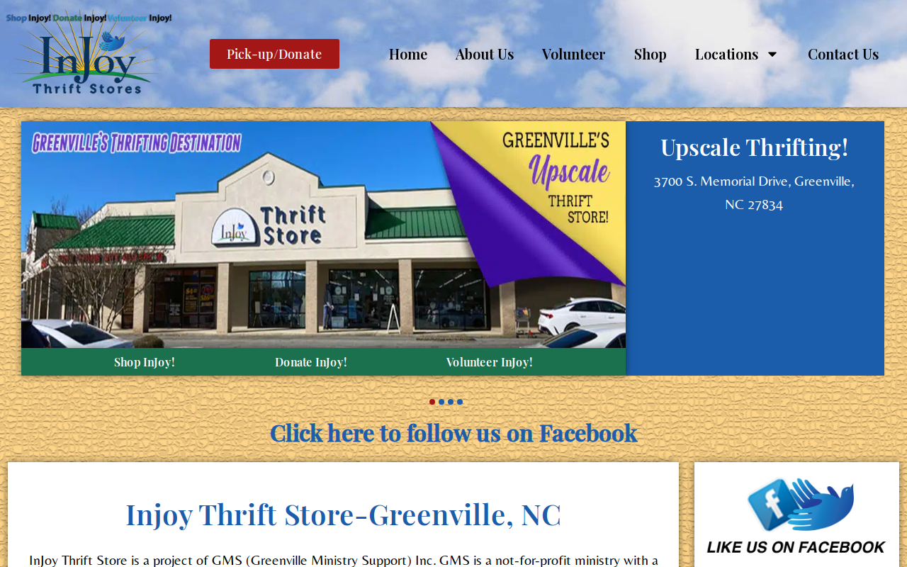 InJoy Thrift Store website preview