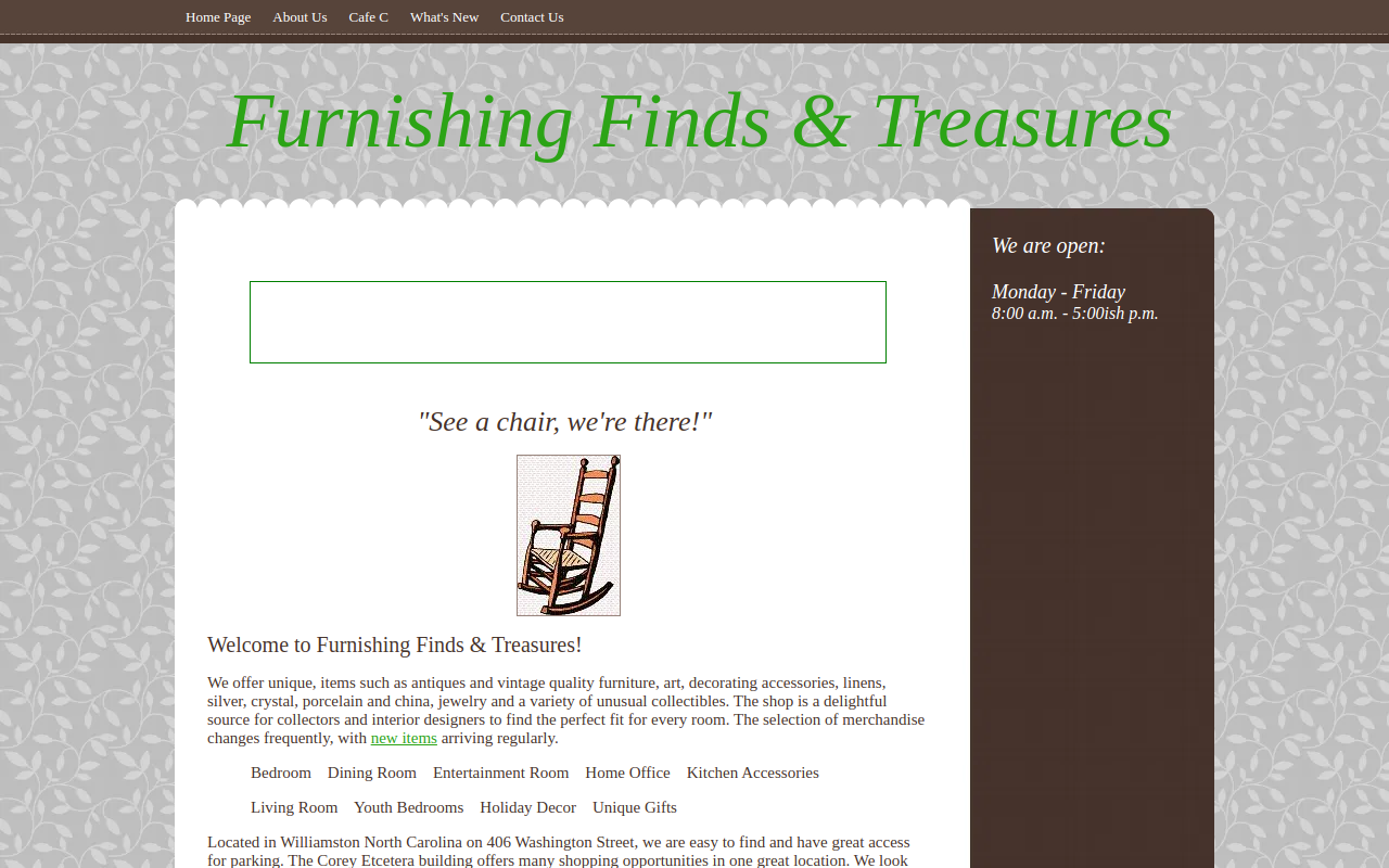 Furnishing Finds & Treasures website preview