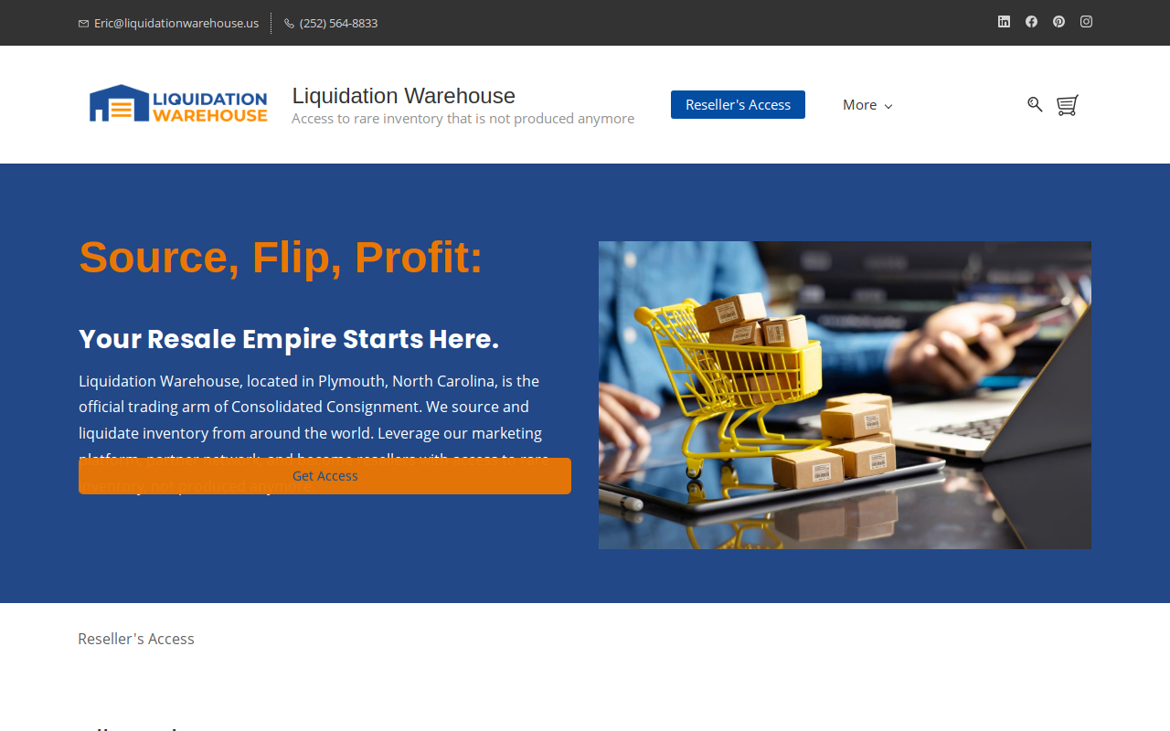 Liquidation Whse US website preview