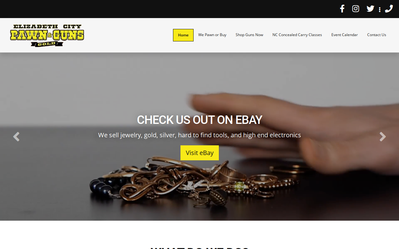 Elizabeth City Pawn & Guns website preview