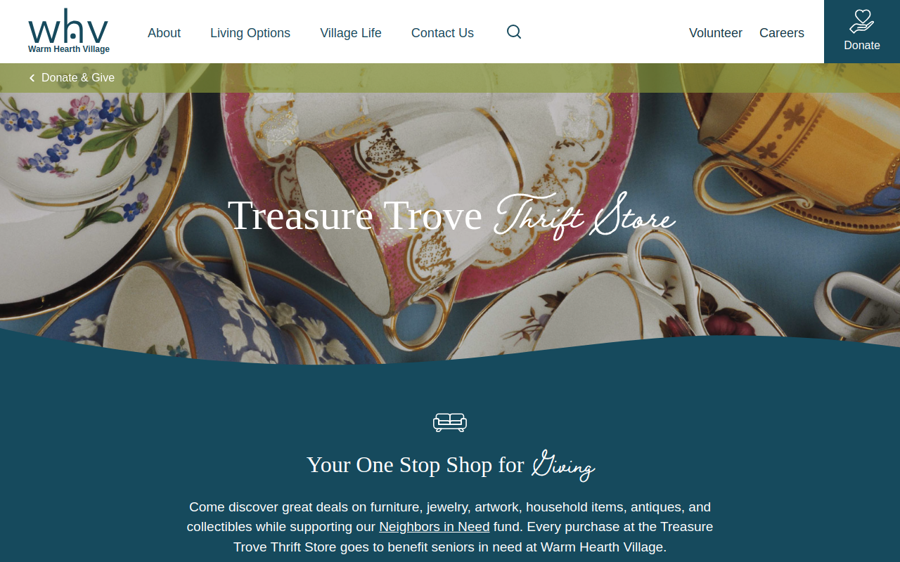Treasure Trove Thrift Store website preview