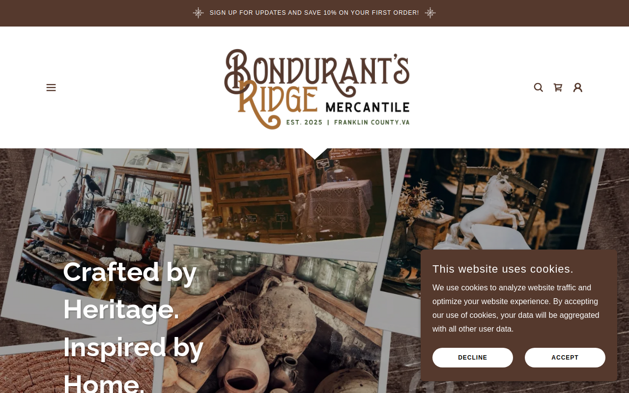 Bondurant's Ridge Mercantile LLC website preview