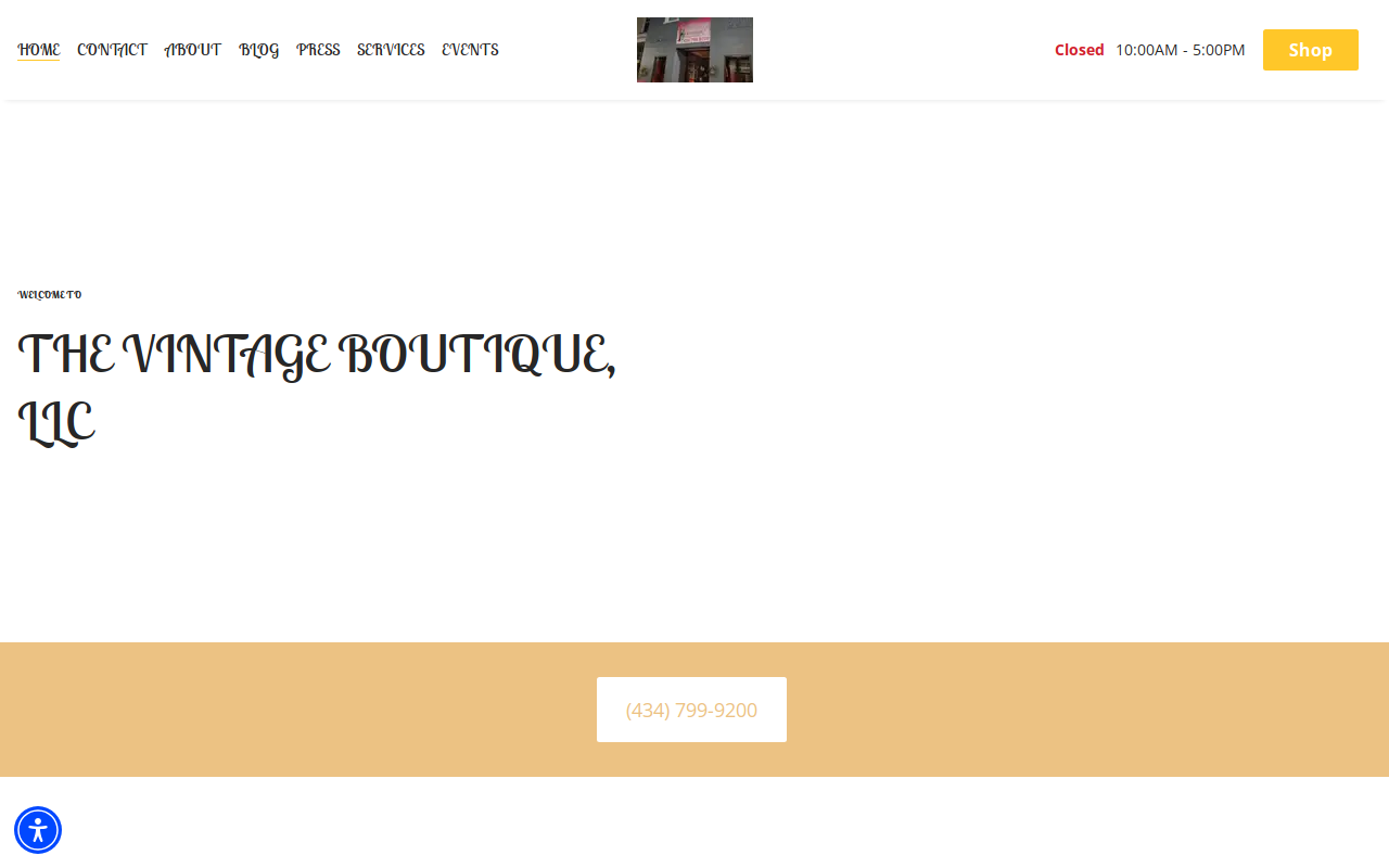 The Vintage Boutique website preview