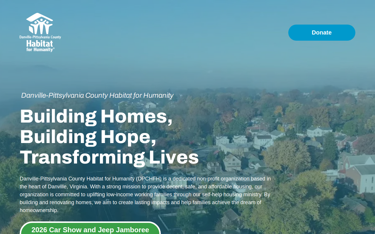Habitat ReStore Danville VA website preview