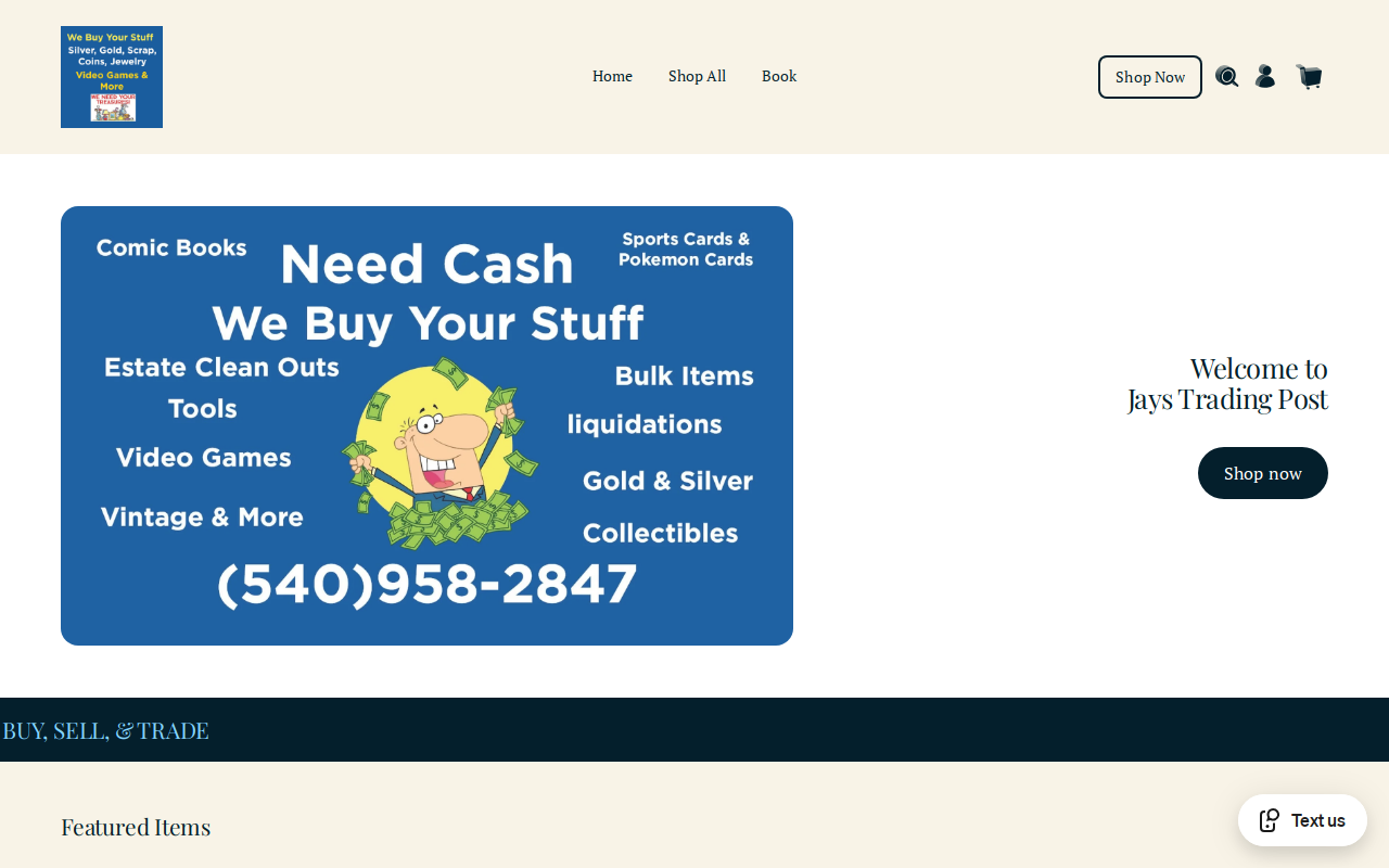 Jays Trading Post website preview