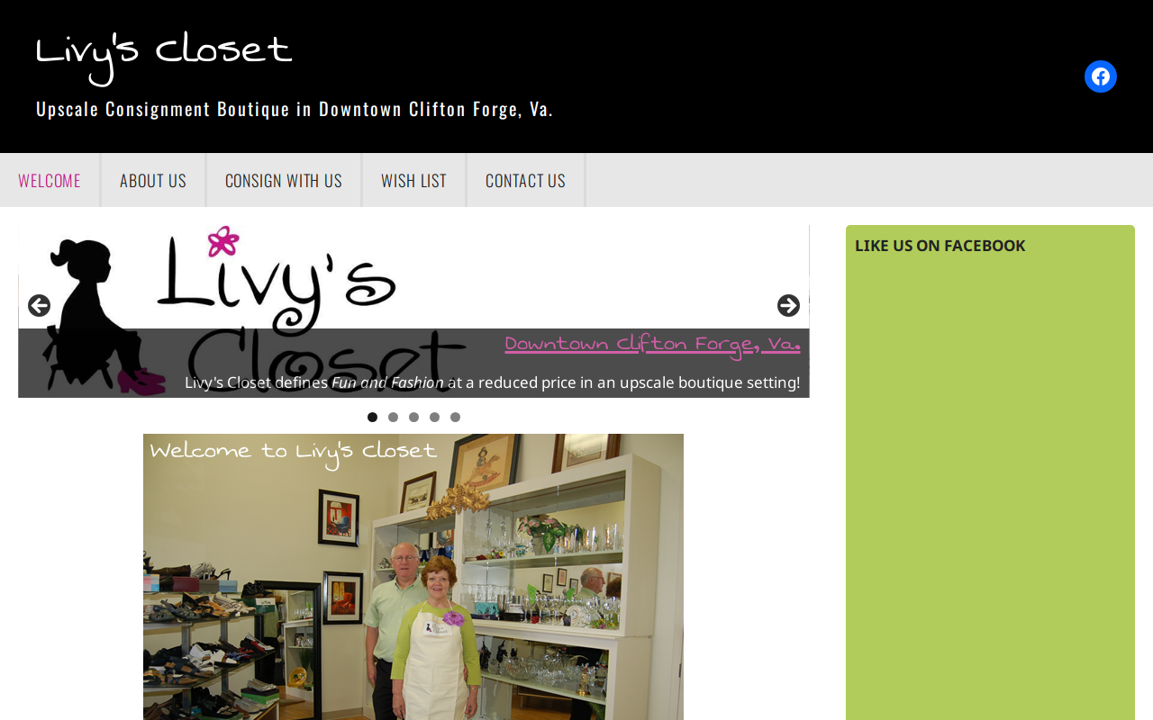Livy's Closet website preview
