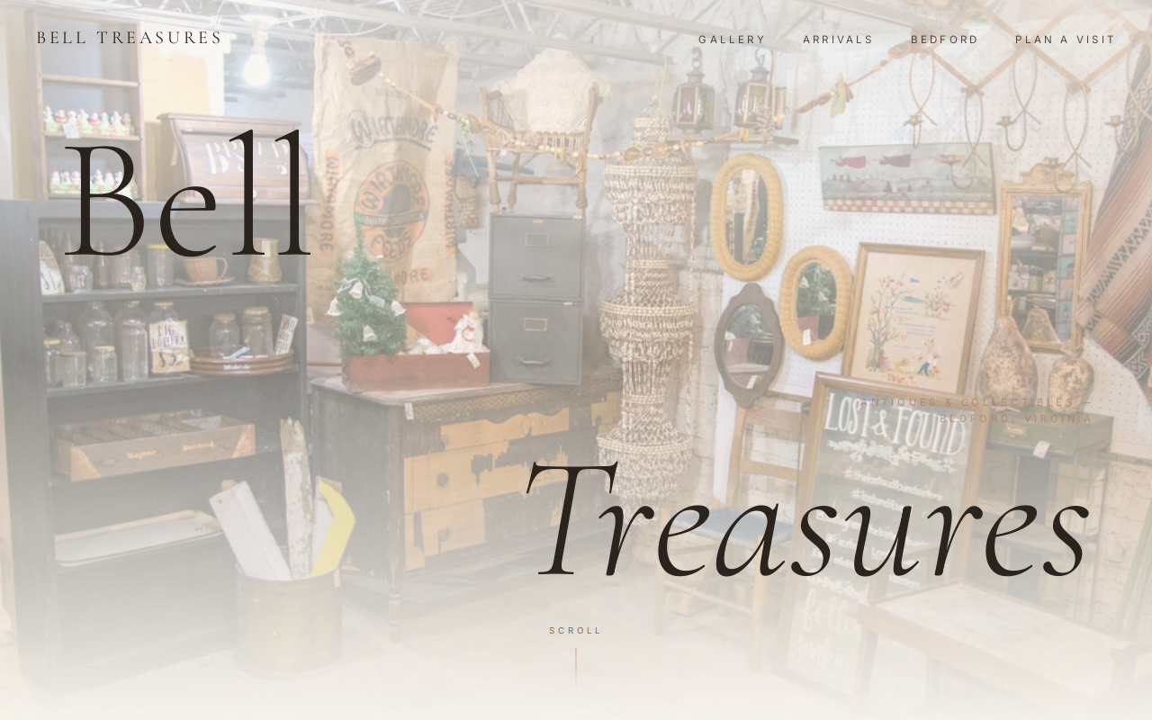 Bell Treasures website preview