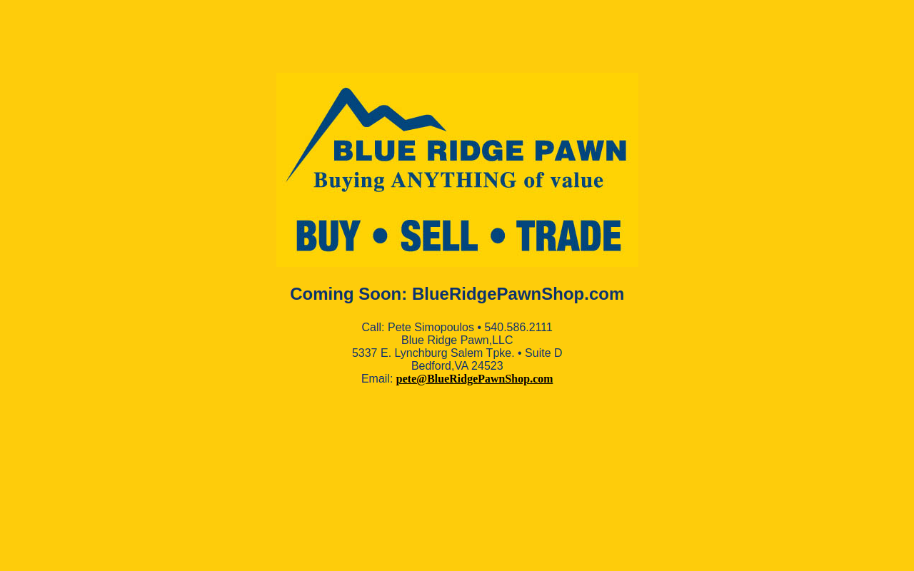 Blue Ridge Pawn website preview