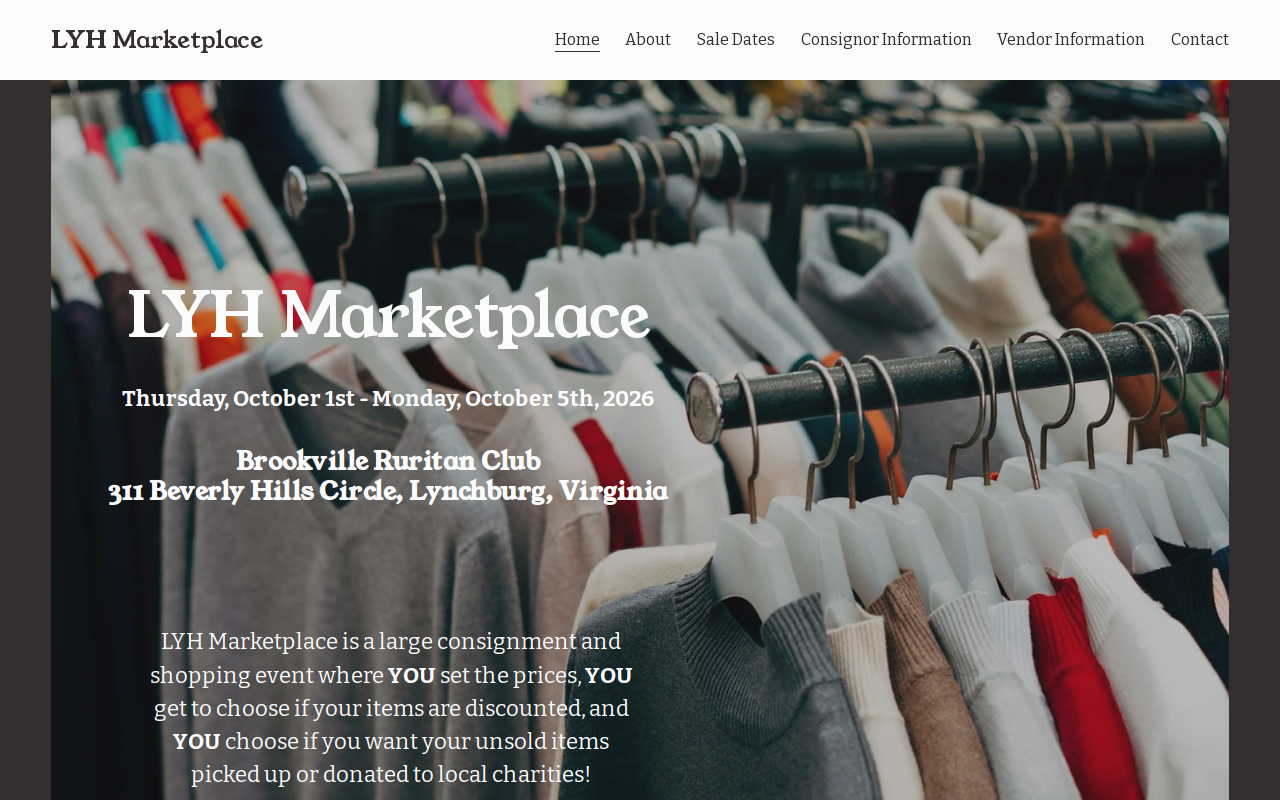 LYH Marketplace website preview