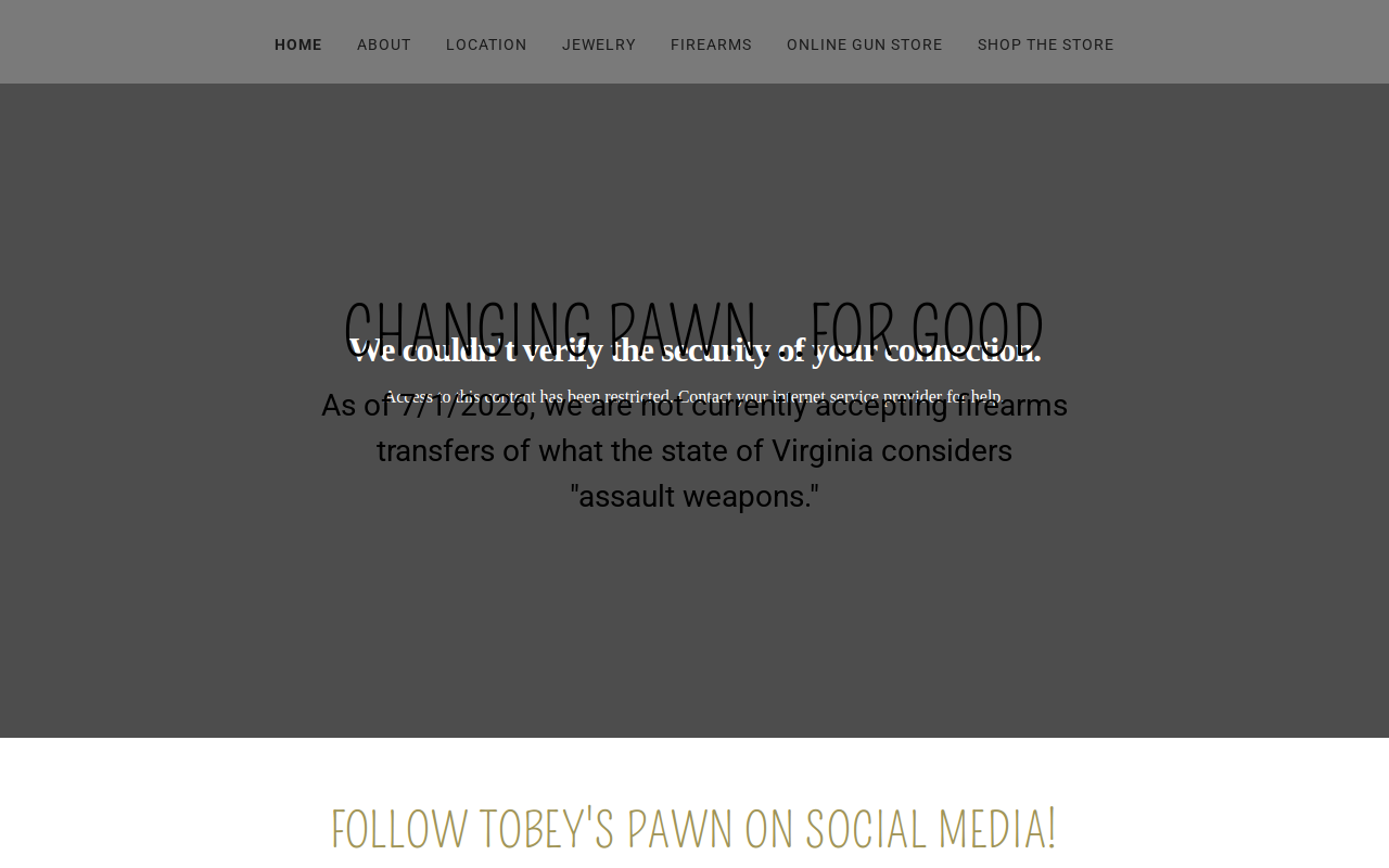 Tobey's Pawn Shop website preview