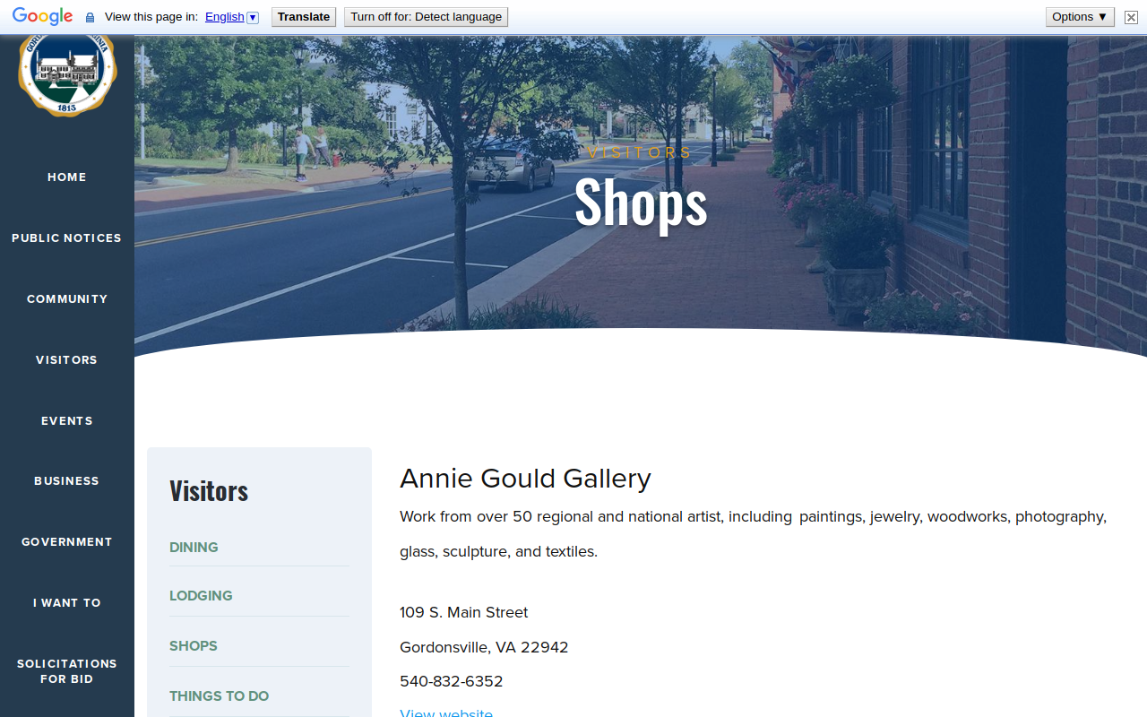 Gordonsville Emporium website preview