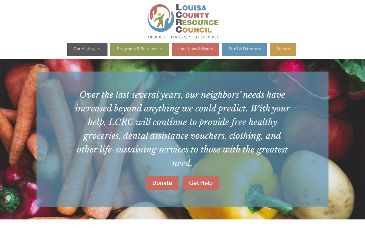 LCRC Community Closet website preview