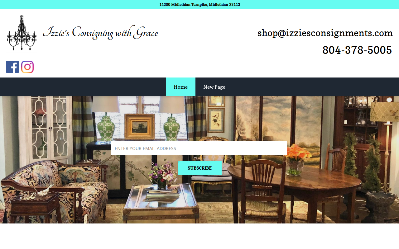 Izzie's website preview