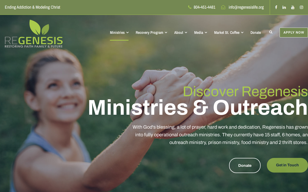 Regenesis Thrift website preview