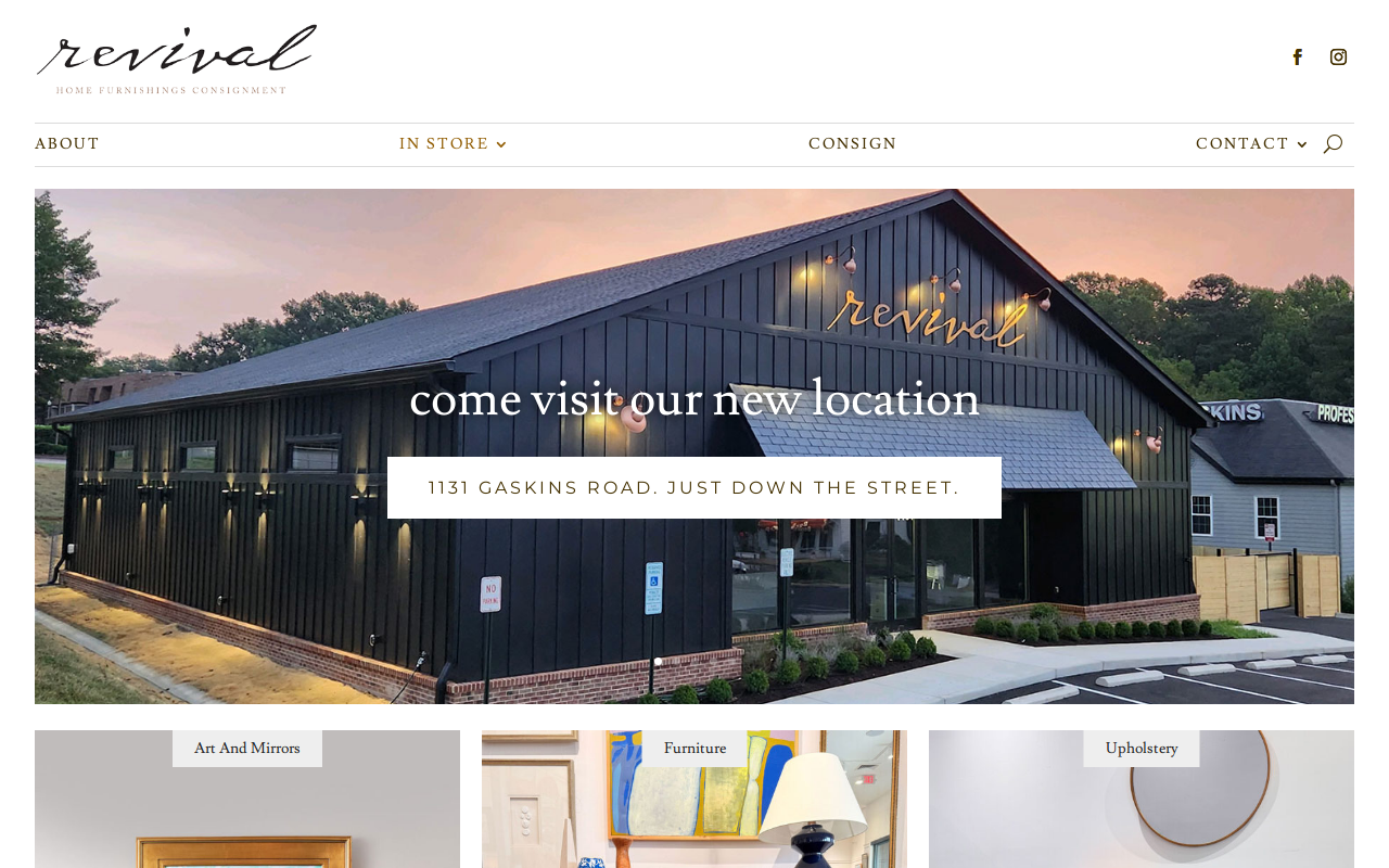 Revival Consignment website preview