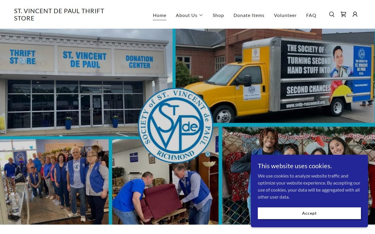 St. Vincent de Paul Thrift Store website preview