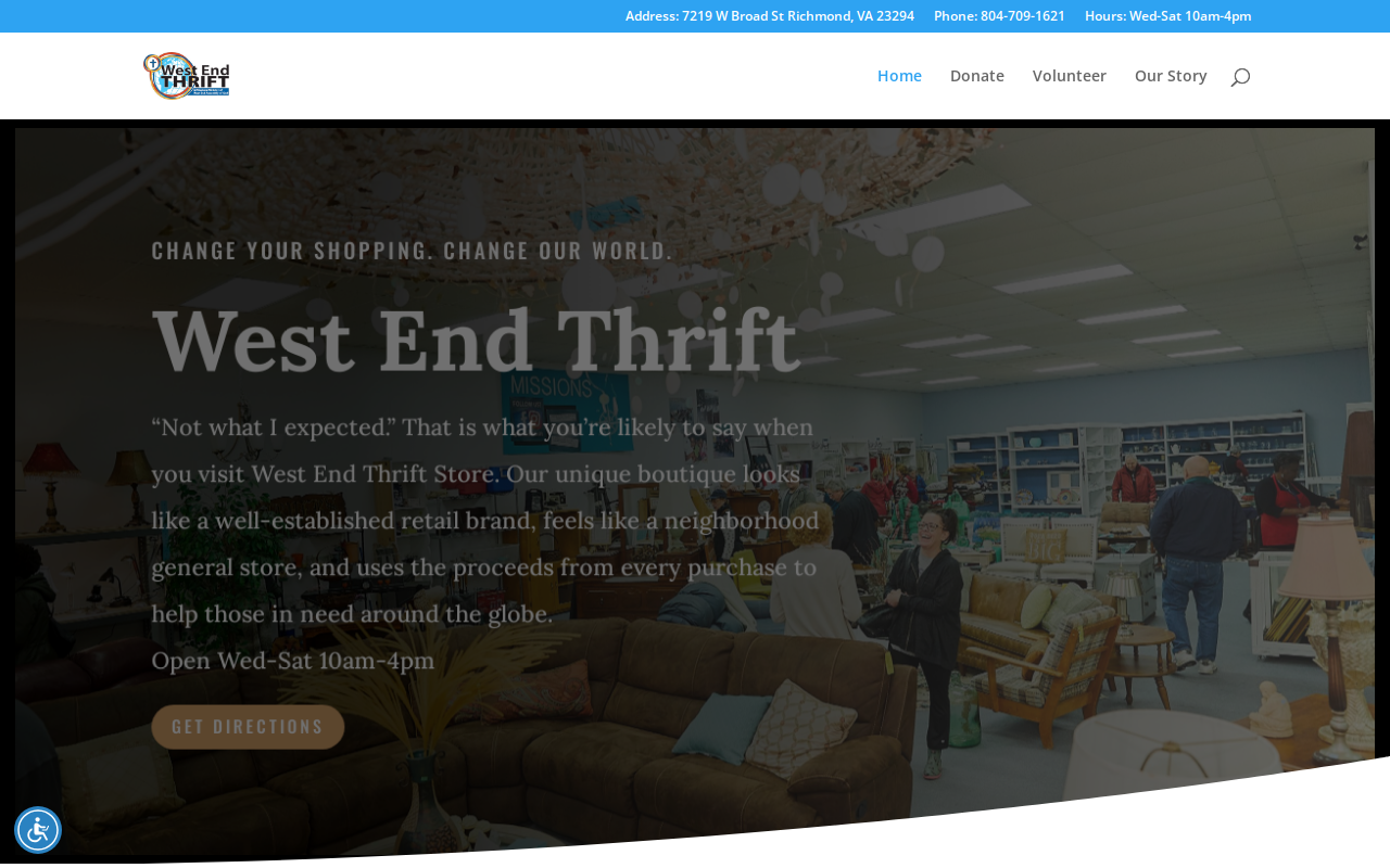 West End Thrift website preview