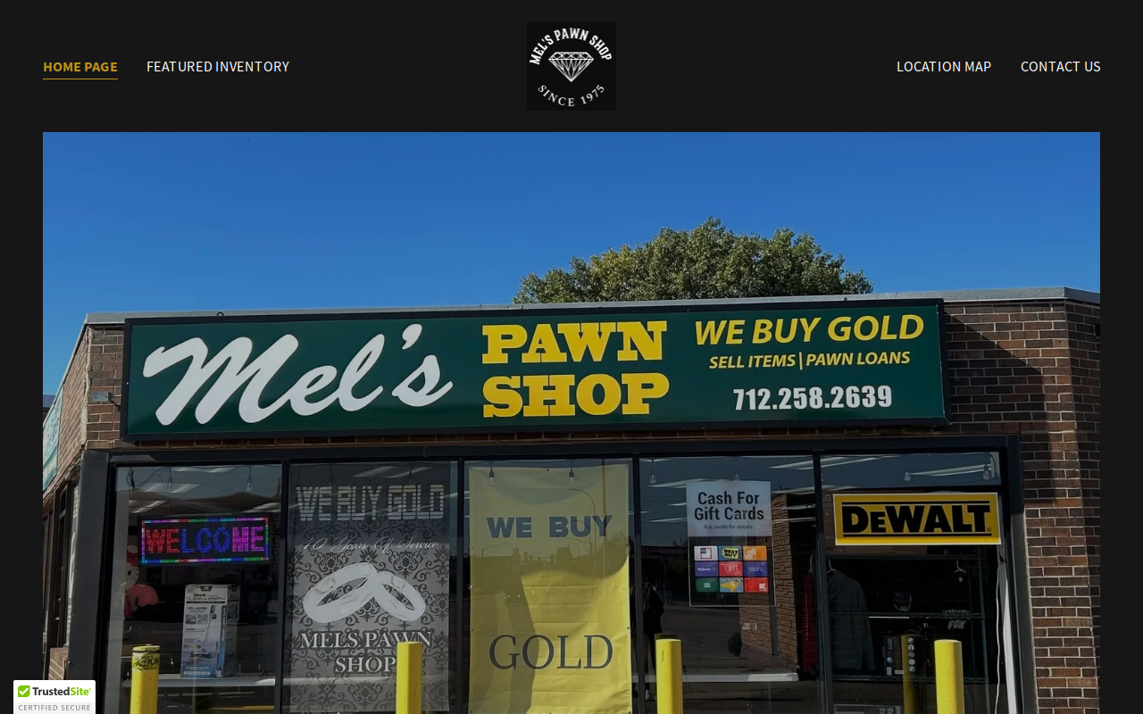 Mel's Pawn Shop website preview